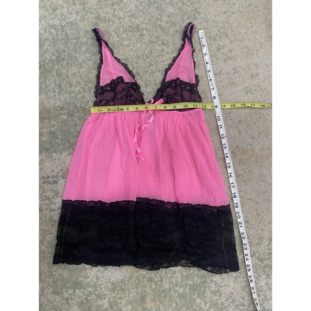 VTG Victorias Secret Womens Silver Label Babydoll Cami Top MEDIUM Lace Lingerie